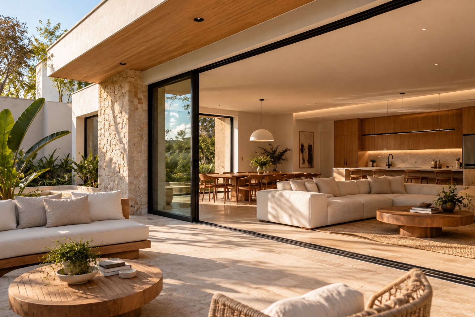 Casa de alto padr&atilde;o entregue ap&oacute;s reforma, com sala integrada e varanda